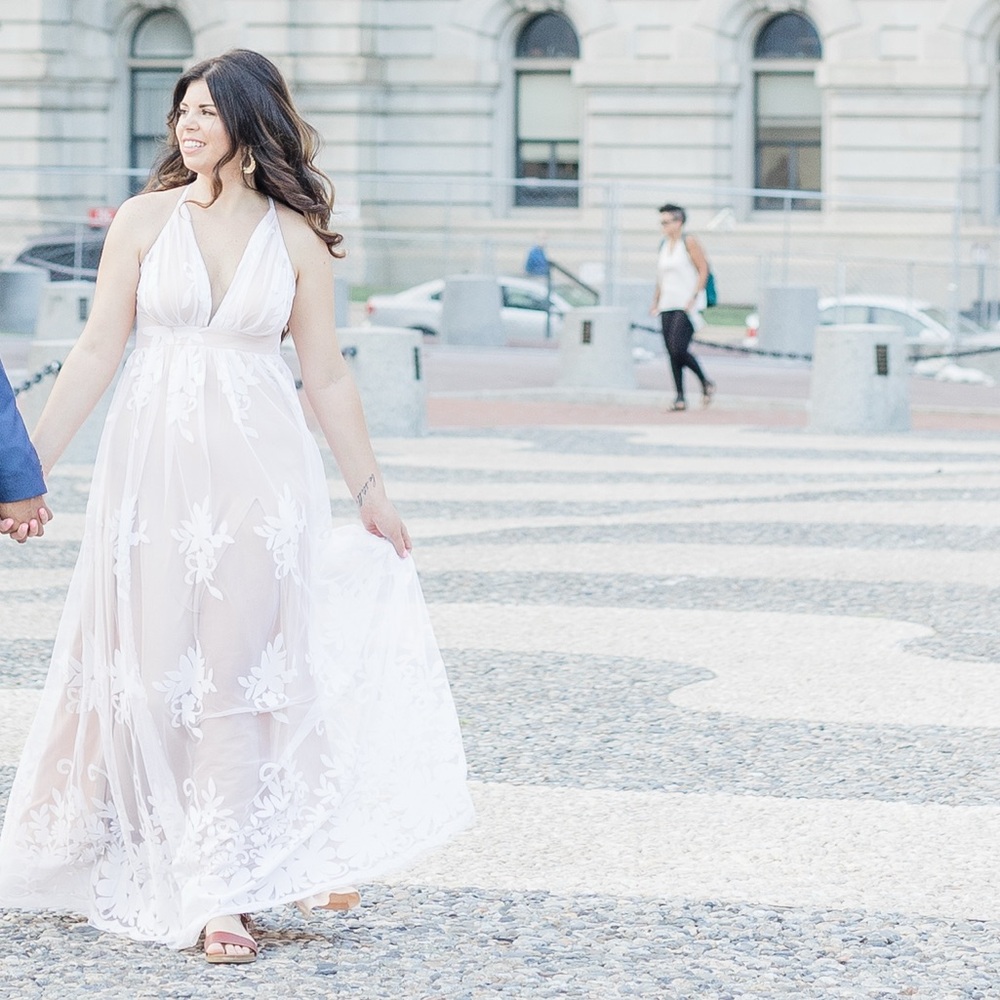 Elegant White Lace Maxi Dress